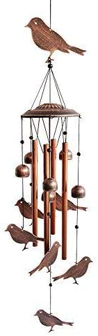 Bird Wind Chimes-4 Hollow Aluminum Tubes -Wind Bells and Birds-Wind Chime with S Hook for Indoor and Outdoor