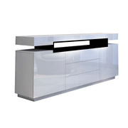 160 cm High-Gloss White Sideboard with 2 Doors & 3 Drawers