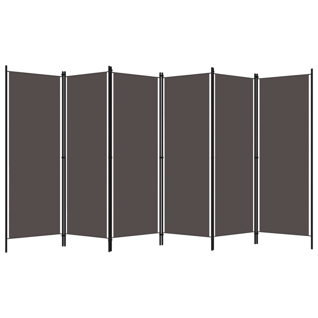 300 × 180 cm 6-Panel Fabric Room Divider – Anthracite