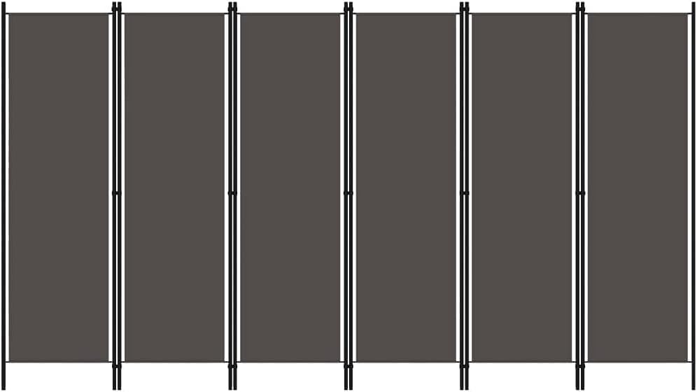 300 × 180 cm 6-Panel Fabric Room Divider – Anthracite