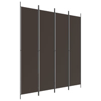 200 × 220 cm 4-Panel Brown Fabric Room Divider