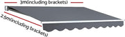 3 × 2.5 m Manual Folding-Arm Awning – Grey