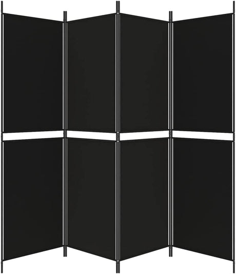 4-Panel Room Divider Living Room Bedroom Partition Privacy Protection Screen Room Separator Folding Dressing Wall Black Fabric