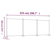 Brown 3-Panel Fabric Room Divider – 525 × 180cm