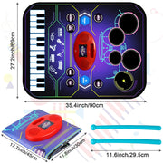 2-in-1 Music Playmat with Drum & Keyboard Piano Combo
