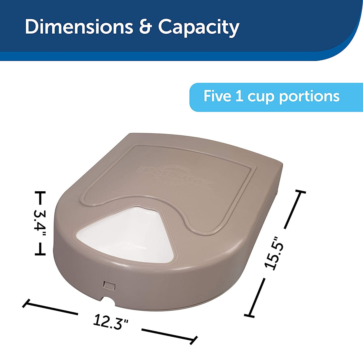 5 Meal Automatic Dog and Cat Feeder, Dispenses Dog Food or Cat Food, Digital Clock
