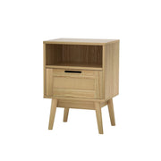 54 cm Rattan Bedside Table with Drawer & Shelf