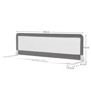 Bed Rails for Toddlers, 180cm Extra Long, Swing Down Bed Guard w/Safety Strap for Convertible Crib, Folding Baby Bedrail for Kids Twin, Double, Full Size Queen & King Mattress