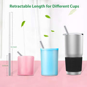 Telescopic Stainless-Steel Reusable Straws with Cases – 2 Pack