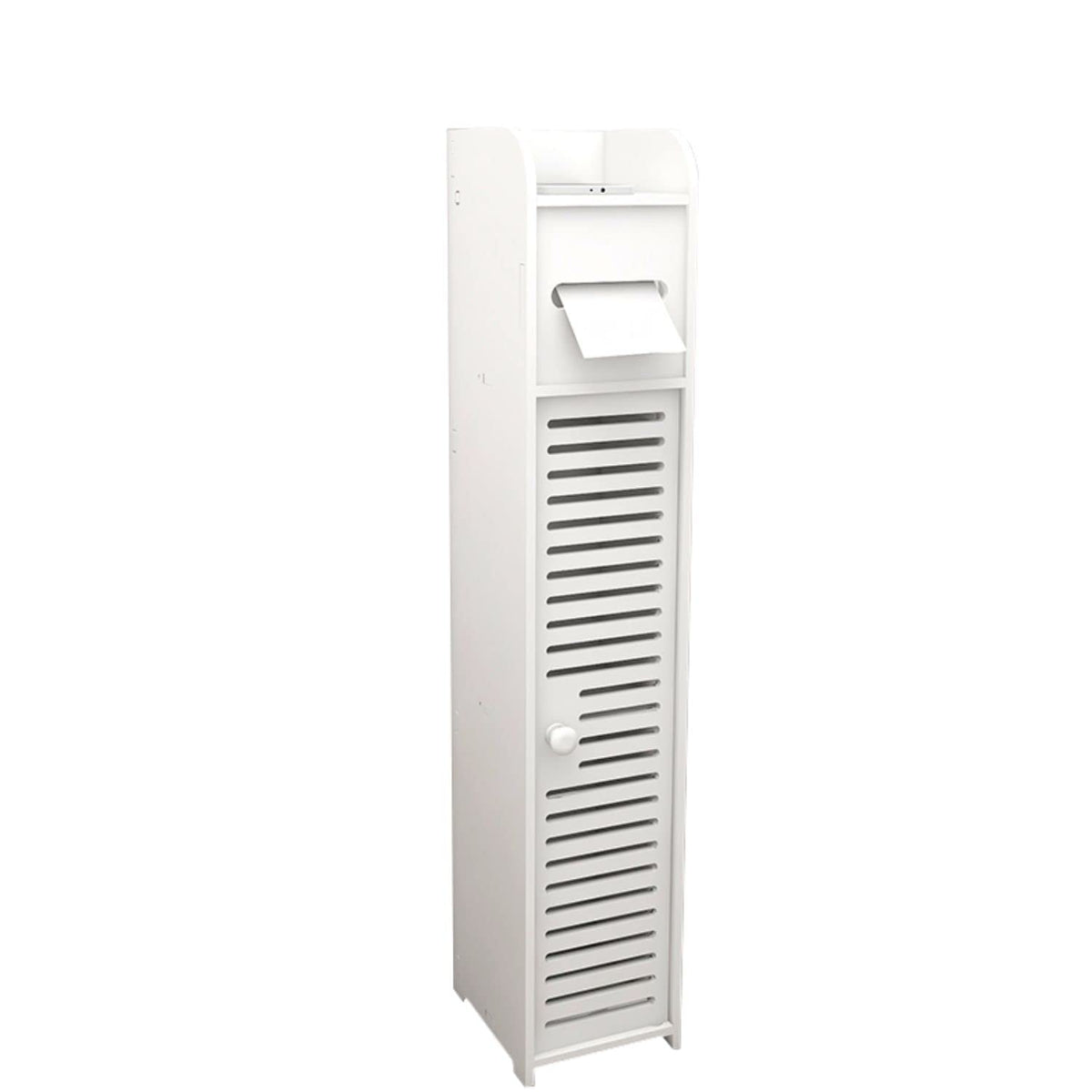 Slim Bathroom Cabinet with Toilet-Roll Holder & Shelves