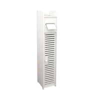 Slim Bathroom Cabinet with Toilet-Roll Holder & Shelves