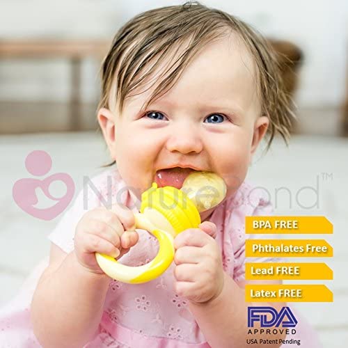 Baby Food Feeder/Fruit Feeder Pacifier (2 Pack) - Infant Teething Toy Teether in Appetite Stimulating Colors | Bonus Includes Silicone Sacs
