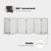 282 × 80 cm White Folding Wooden Pet Gate