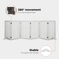 282 × 80 cm White Folding Wooden Pet Gate