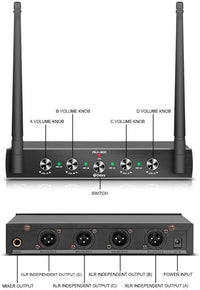 Debra Audio AU400 4-Channel UHF Microphone System – 4 Handheld Mics