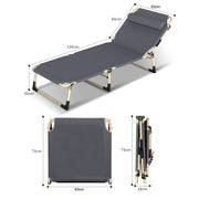 4-Position Folding Camping Lounger with Pillow – Up to 136 kg