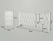 White Expandable Metal Barrier Fence for Indoor or Outdoor Use