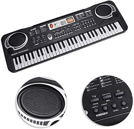 Electric Keyboard Piano 61-Key, Piano Keyboard 61 Key Electric Digital Music Keyboard
