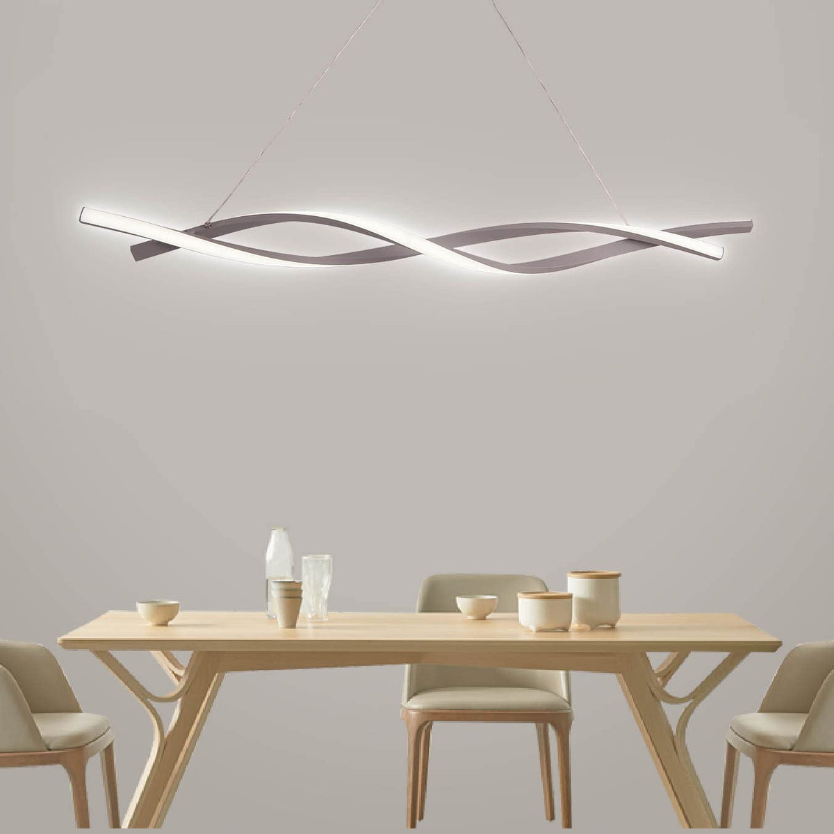 Modern Led Chandelier Lighting Creative Pendant Lamps for Ceiling of The Island Table Top Bar Office Bedroom Kitchen Living Room ( L80CM Pendant)