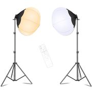 Photography Softbox Lighting Kit 3200 - 5600K Bi-Color Dimmable Continuous Lighting LED Soft Box Photo Studio Equipment with 720PCS SMD LED Beads/Remote/Power Adapters/Carry Bag for Portrait Product Fashion Video Shooting