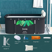 120 cm Foldable Adult Soaking Tub with Cover & Backrest