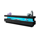 Luxsuite LED TV Stand Cabinet TV Unit Storage Entertainment Console High Gloss Front 3 Drawer