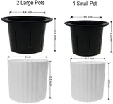 Orchid Pot with Net and Holes, Round Self Watering Planter Pot for Indoor Plants and Flowers 3 Sets White