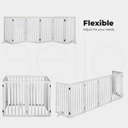 282 × 80 cm White Folding Wooden Pet Gate
