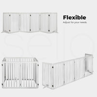 282 × 80 cm White Folding Wooden Pet Gate