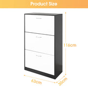 3-Drawer Enclosed Shoe Cabinet – Up to 30 Pairs