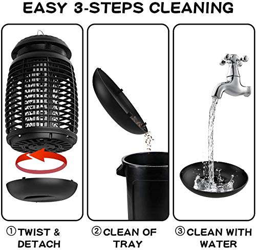 Pro Bug Zapper for Outdoor & Attractant - Effective 4000V Electric Mosquito Zappers/Killer - Insect Fly Trap, Waterproof Indoor and outdoor - Electronic Light Bulb Lamp for Backyard, Large