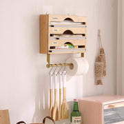 3-in-1 Bamboo Wrap Dispenser with Sliding Cutters