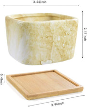 Square Marbling Ceramic Succulent Pots