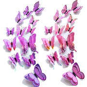 24-Piece Purple & Pink 3D Butterfly Wall Décor Set