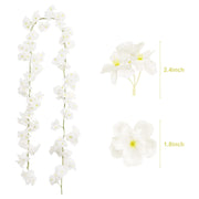 White Artificial Cherry Blossom Garlands – 4 Pack, 7.2m Total
