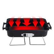 Foldable Portable Charcoal Grill with Lid & Carry Handles