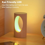 LED Wood Desk Lamp, Bedroom Bedside Night Light, Dimmable Led Lighting, Creative Home Decor Table lamp, Unique House warmging Gift