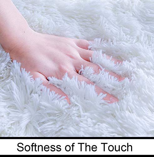 150 × 245 cm White Silky Shag Area Rug
