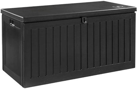 Gardeon Outdoor Storage Box Container Garden Toy Indoor Tool Chest Sheds 270L All Black