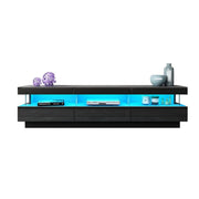 Luxsuite LED TV Stand Cabinet TV Unit Storage Entertainment Console High Gloss Front 3 Drawer