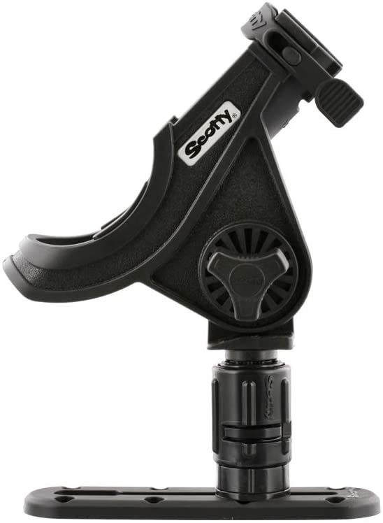 Baitcaster/Spinning Rod Holder Black with 244 Flush Deck Mount, Small (0281-BK)