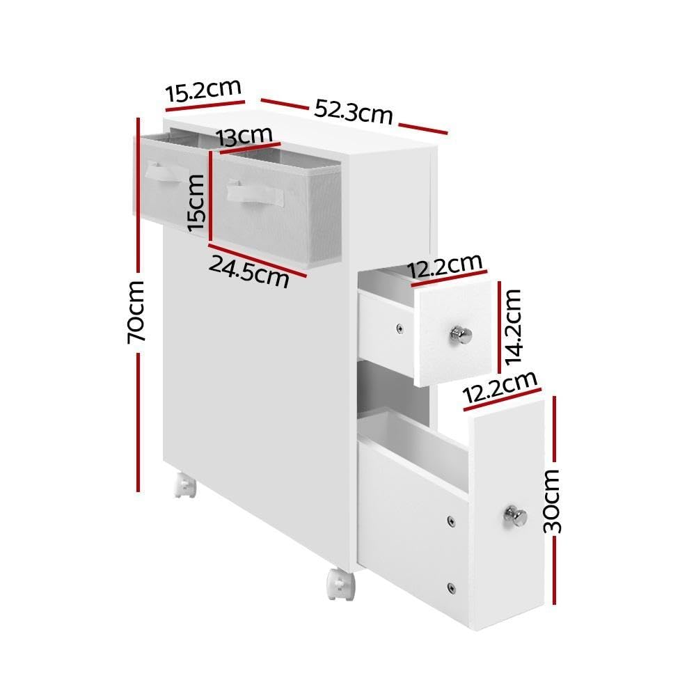 70 cm Slim Rolling Bathroom Storage Caddy