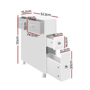 70 cm Slim Rolling Bathroom Storage Caddy