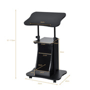 Mobile Height-Adjustable Laptop & Podium Desk with Storage