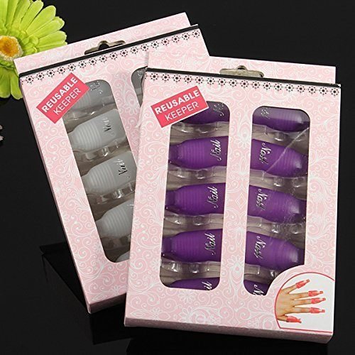 Acrylic Nail Art Polish Remover Wrap Cleaner Superior Clip Caps-10Pcs