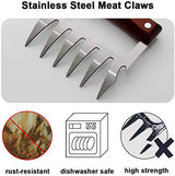 Bear Claws, Meat Shredder Claws Food-Grade Stainless Steel Turkey Lifter with Wooden Handle for Carving Shredding Lifting (1 Pair Annatto Color)