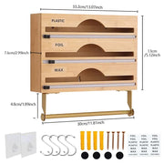 3-in-1 Bamboo Wrap Dispenser with Sliding Cutters