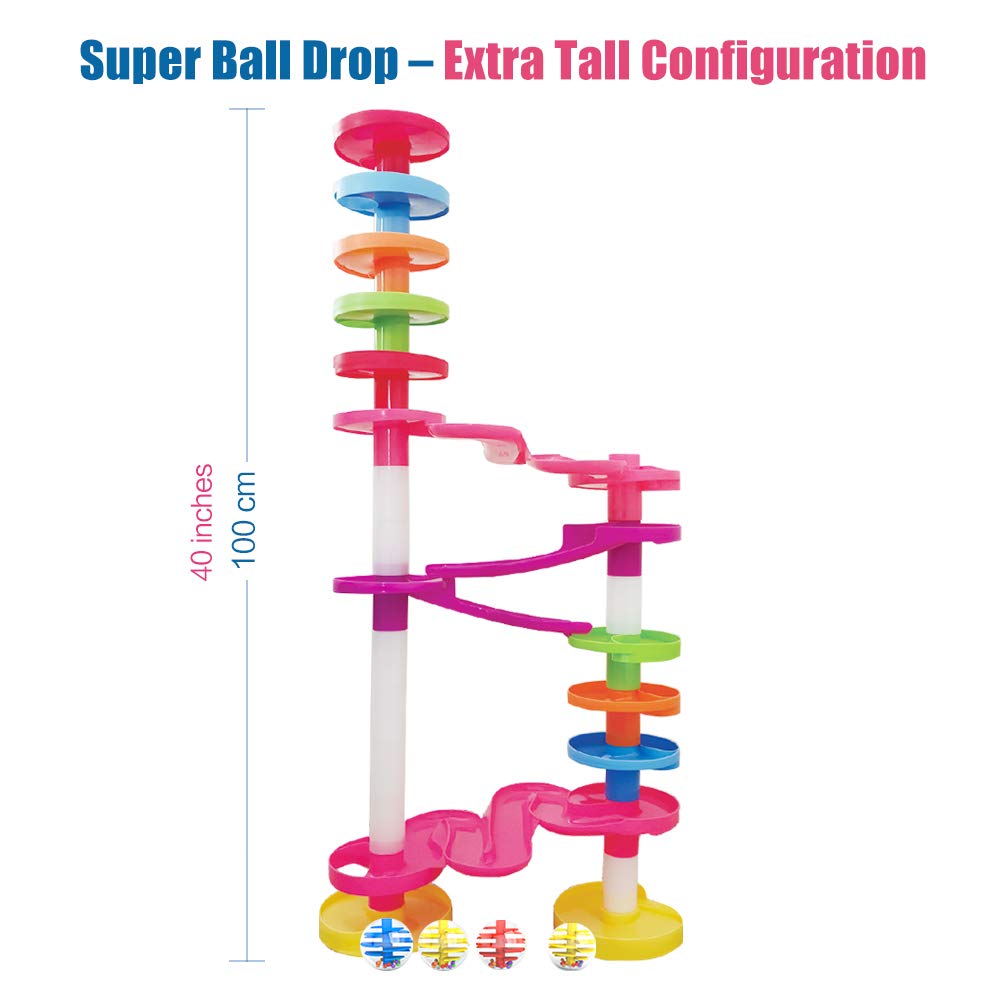 Super Ball Drop Toy, Extra Large Size Activity Tower with Ball Ramp Bridge for Educational and Fun Activity for Toddlers and Children of All Ages - Go, Play Stack and Roll