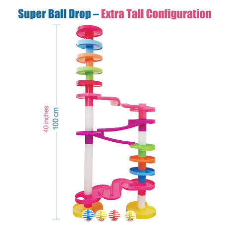 Super Ball Drop Toy, Extra Large Size Activity Tower with Ball Ramp Bridge for Educational and Fun Activity for Toddlers and Children of All Ages - Go, Play Stack and Roll