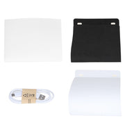 9-Inch Folding LED Photo Light Box – Black & White Backdrops
